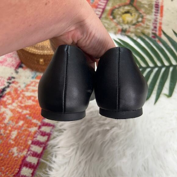Lane Bryant Black Faux Leather Slip On Ballet Flat Neutral Minimalist 10W WIDE - Picture 8 of 11